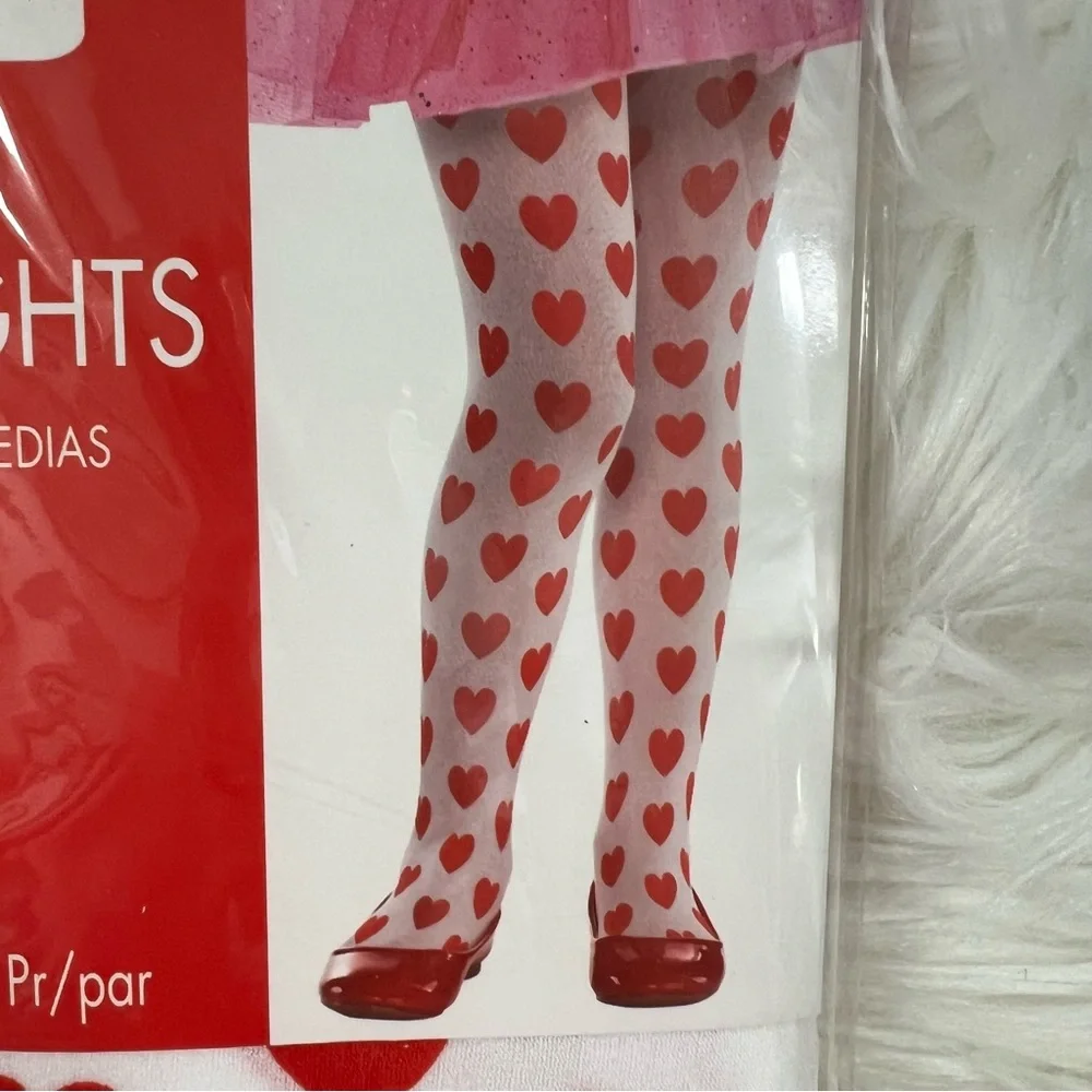 Heart print child tights NEW valentine’s Day Halloween costume queen of hearts